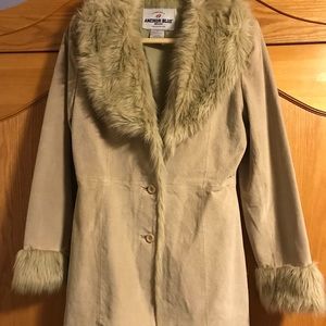 Vintage inspired bohemian festival furry suede jacket